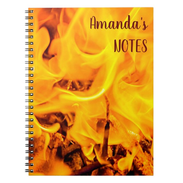 Carnet Motif Feu Et Flames (Devant)