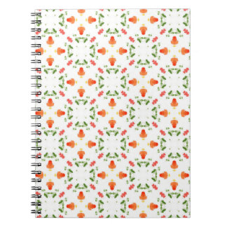 Carnet Motif feuille aux fleurs orange