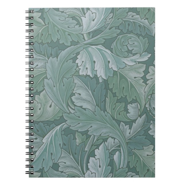 Carnet Motif feuille d'acanthe bleu sarcelle de William M (Devant)