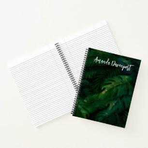 Carnet Motif Feuille de Dark Green Tropical