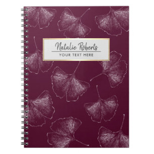 Carnet Motif Feuille de Ginkgo