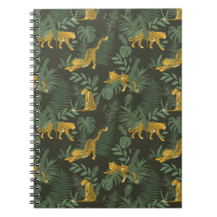 Carnet Motif feuille de la jungle léopard et jungle