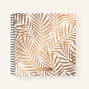 Carnet Motif feuille de palmier d'or