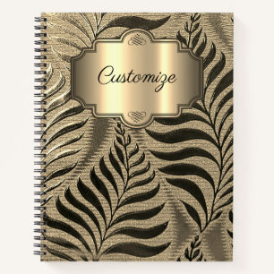Carnet Motif Feuille d'or personnalisé
