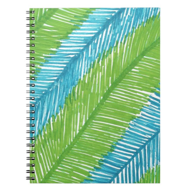Carnet Motif Feuille Green and Blue Palm (Devant)