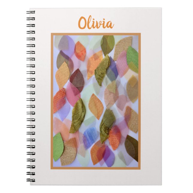 Carnet Motif feuille personnalisable (Devant)