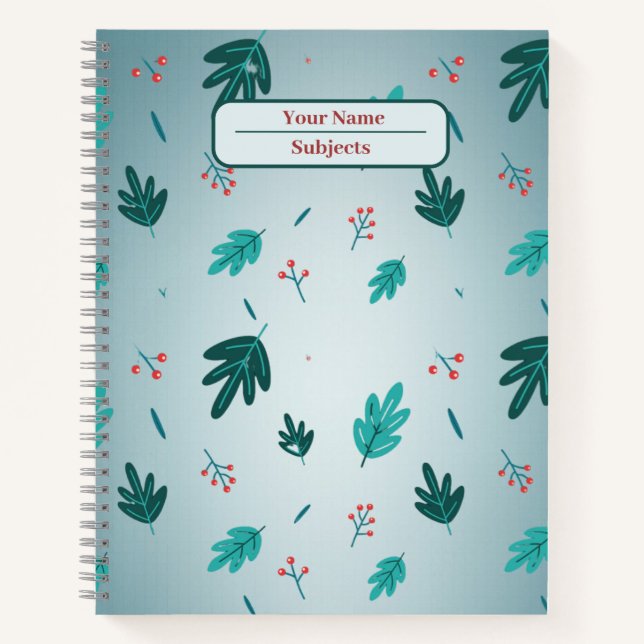 Carnet motif feuille transparent (Devant)
