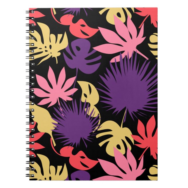 Carnet Motif feuille tropical sans couture (Devant)