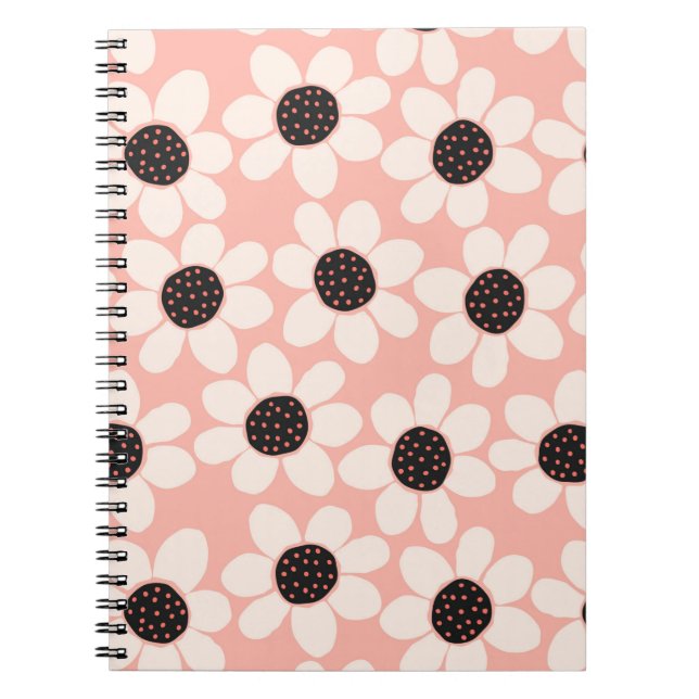 Carnet Motif Fleur Rose Cute (Devant)