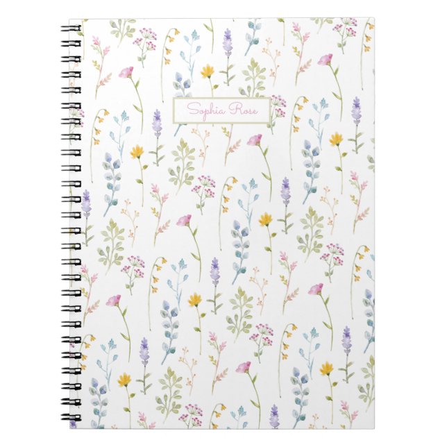 Carnet Motif Fleur sauvage mignon (Devant)