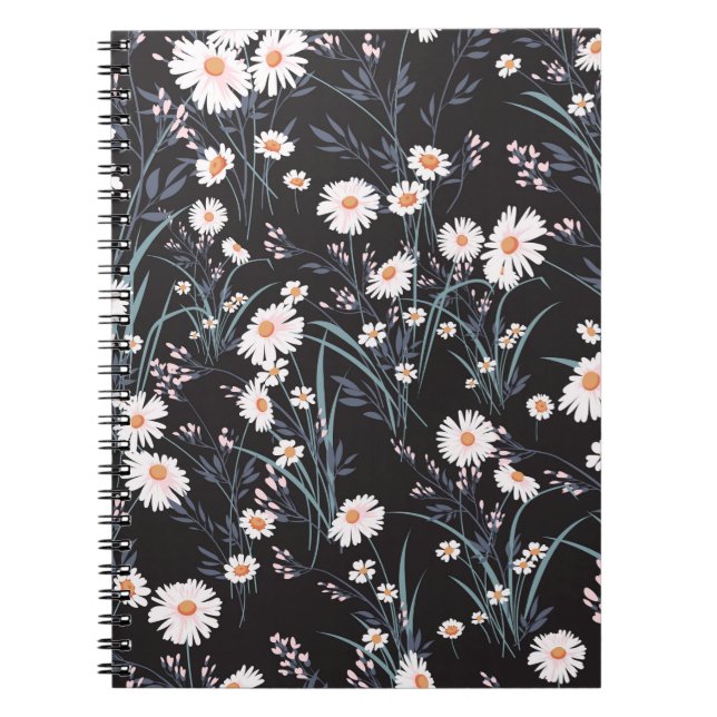 Carnet Motif fleuri au printemps sans soudure avec margue (Devant)