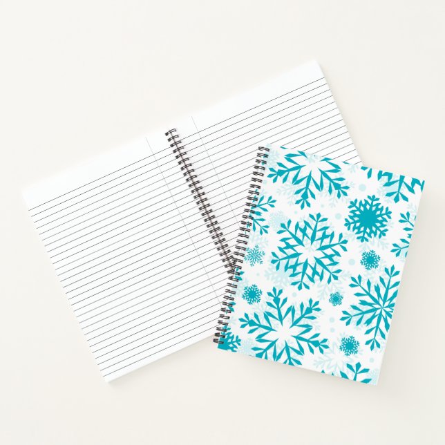 Carnet Motif Flocon de Neige Bleu (Intérieur)