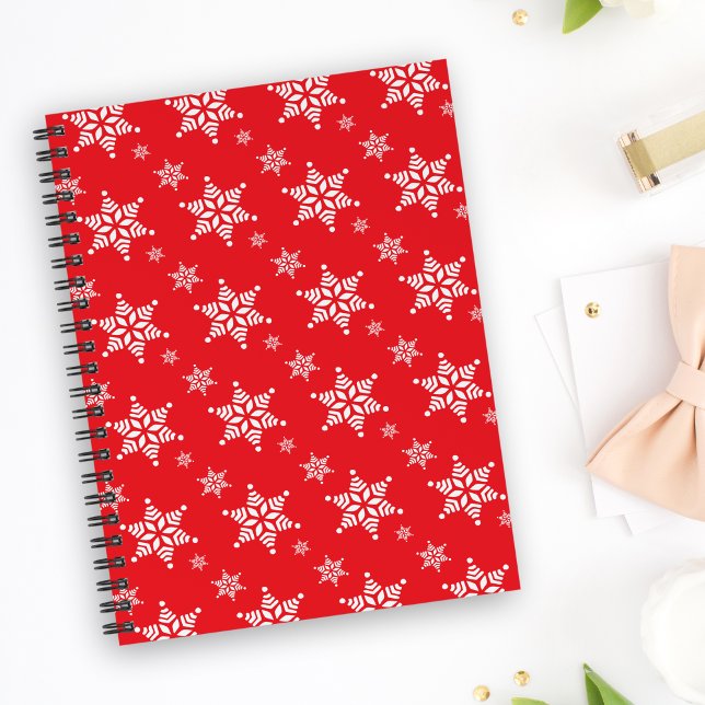 Carnet Motif Flocon de Neige, Flocons de Neige Blancs, Ne (Créateur téléchargé)