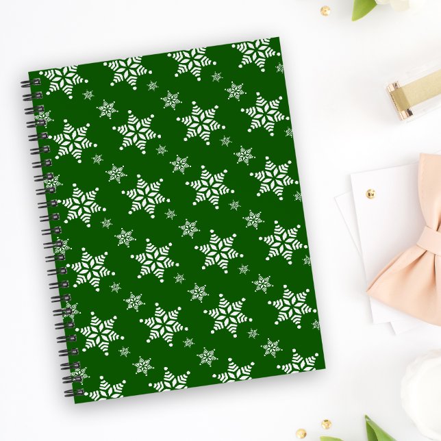 Carnet Motif Flocon de Neige, Flocons de Neige Blancs, Ne (Créateur téléchargé)
