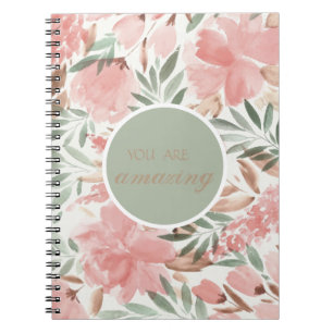 Carnet Motif floral à l'aquarelle Vous êtes incroyable