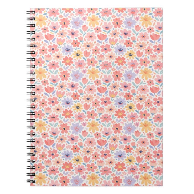 Carnet Motif floral abstrait moderne (Devant)