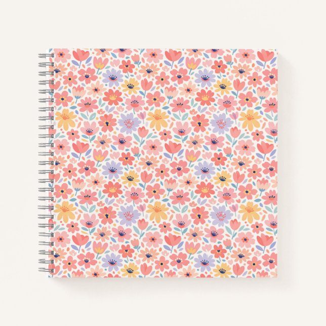 Carnet Motif floral abstrait moderne (Devant)