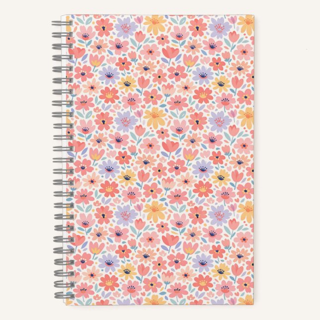 Carnet Motif floral abstrait moderne (Recto)
