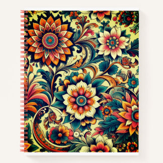 Carnet Motif floral Ai coloré