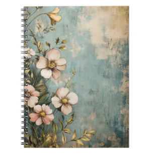 Carnet Motif floral antique avec un aspect texturé ou vie