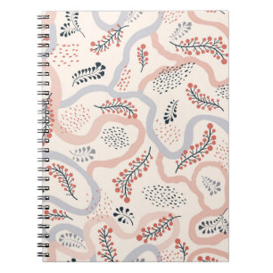 Carnet Motif floral artistique, décoration d'automne orne