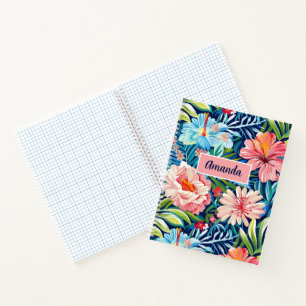 Carnet Motif floral botanique tropical de fleurs d'été