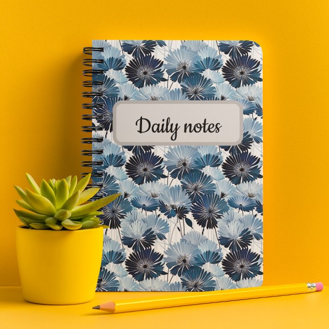 Carnet Motif floral d'asters bleus élégants (Créateur téléchargé)