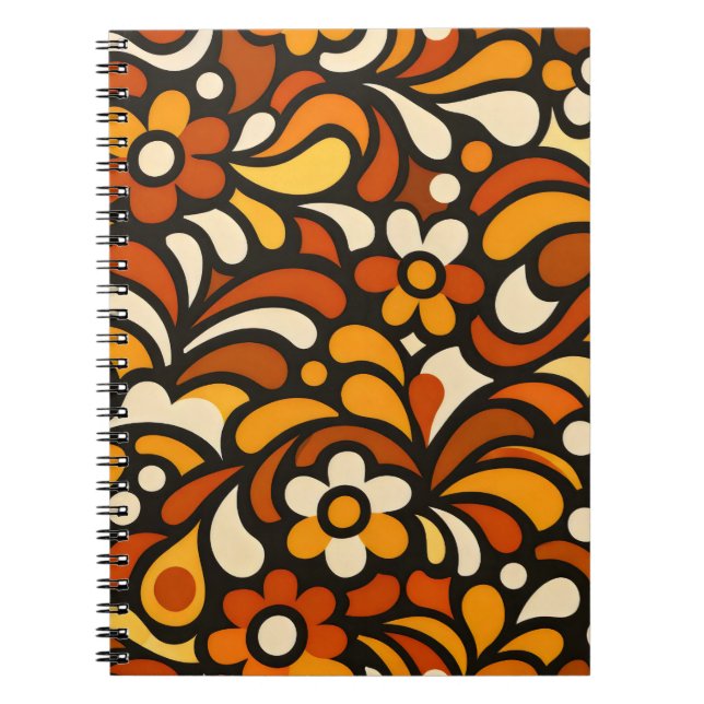 Carnet Motif Floral d'Automne (Devant)