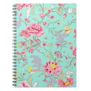 Carnet Motif floral de chinoiserie japonaise vintage sur