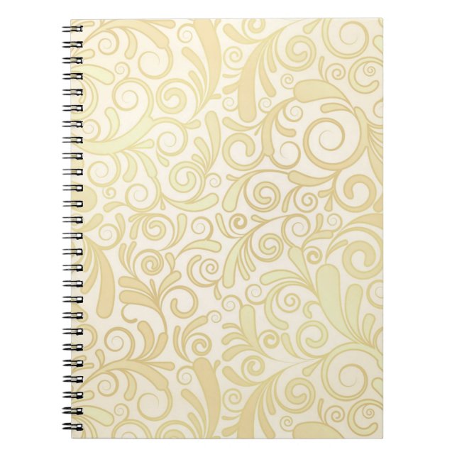 Carnet Motif floral de feuille d'or (Devant)