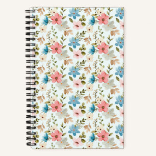Carnet Motif floral de fleurs sauvages à l'aquarelle