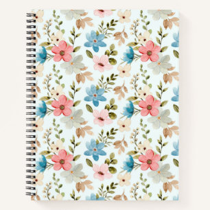 Carnet Motif floral de fleurs sauvages à l'aquarelle