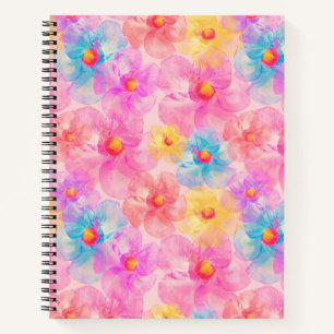 Carnet Motif floral de l'aquarelle rétro