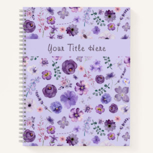 Carnet Motif floral de lilas personnalisable botanique