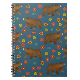 Carnet Motif floral de l'ours