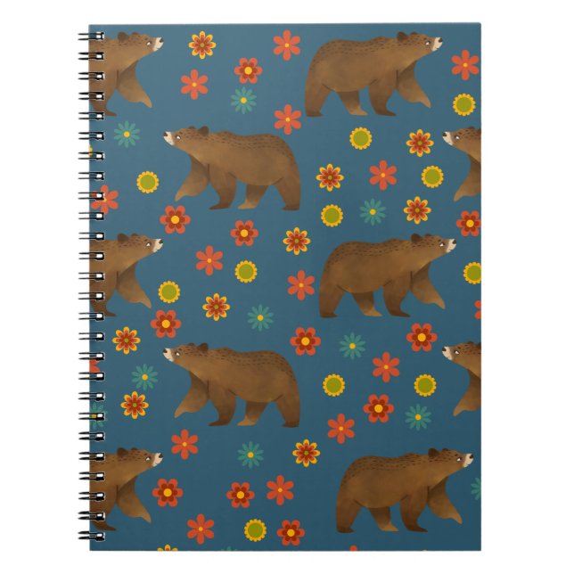 Carnet Motif floral de l'ours (Devant)