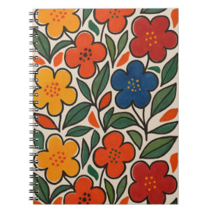 Carnet Motif floral de style rétro des années 1960