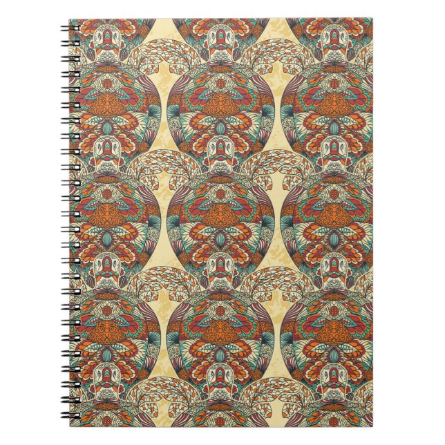 Carnet Motif floral de tortue (Devant)