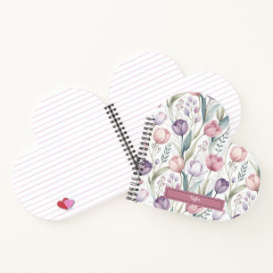 Carnet Motif floral de tulipe scandinave personnalisé