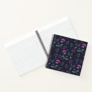 Carnet Motif floral d'orchidées violettes élégantes et vi