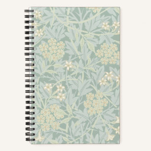 Carnet Motif floral élégant au jasmin vert pastel