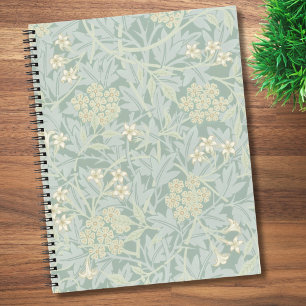 Carnet Motif floral élégant de jasmin vert pastel