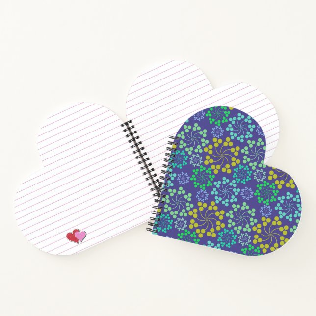 Carnet Motif floral en forme de cœur (Intérieur)