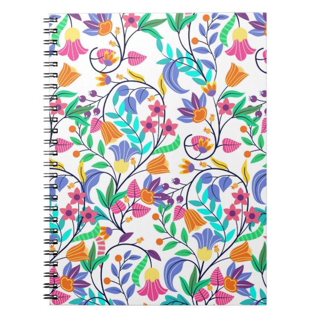Carnet Motif floral exotique coloré (Devant)