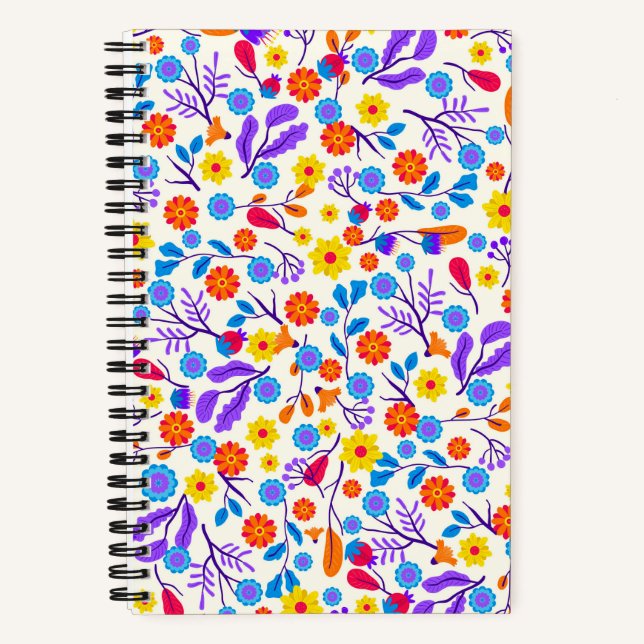 Carnet Motif floral exotique coloré-23146 (Recto)