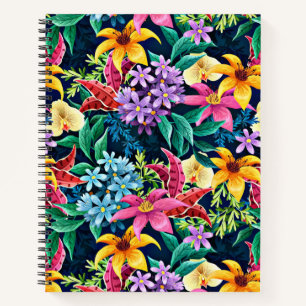 Carnet Motif floral exotique peint à la main-23001