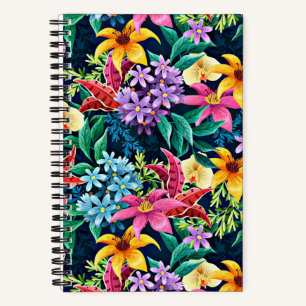 Carnet Motif floral exotique peint à la main-23001