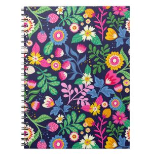 Carnet Motif floral exotique peint à la main-48330
