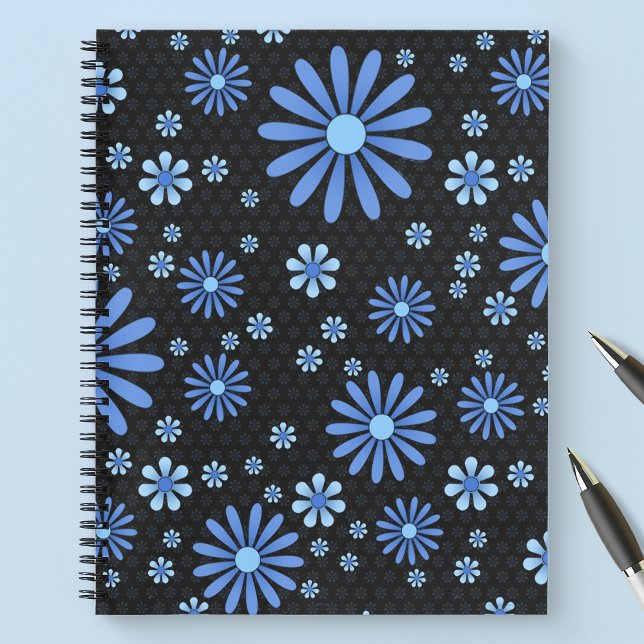 Carnet Motif floral Fleur Bleue Power Daisy (Créateur téléchargé)
