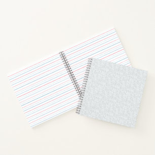 Carnet Motif floral géométrique gris clair